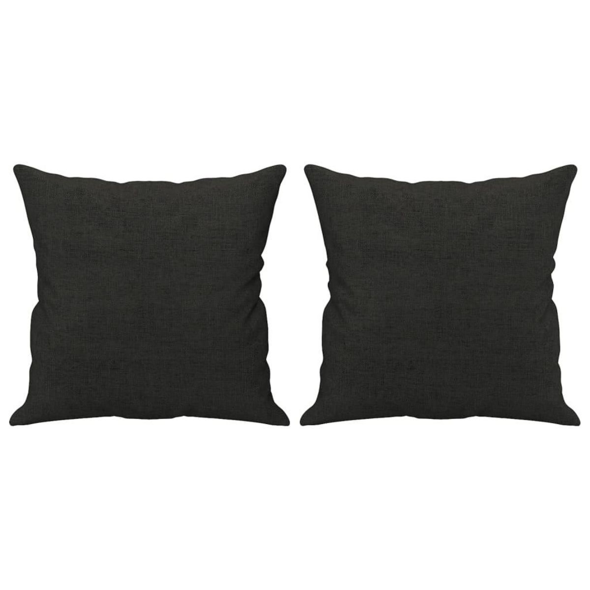 VIDAXL Canape 2 places avec oreillers decoratifs noir 140 cm tissu