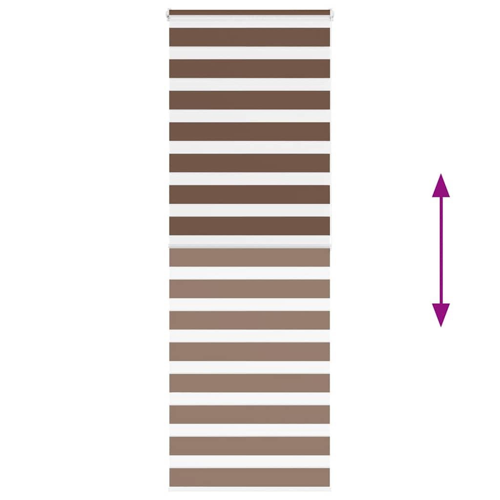 Voir la diapositive 5 : VIDAXL Store zebre marron 90x200 cm largeur du tissu 85,9 cm polyester