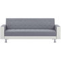 Voir la diapositive 1 : MARKET24 Canapé Droit Clic clac convertible 3 places IVANA - Tissu et PU Gris foncé et blanc - Style contemporain - L 208 x P 86 x H 80