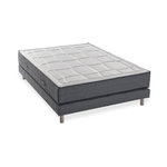DEKO DREAM DEKO DREAM Ensemble matelas + sommier 140x190 cm - Mousse memoire - 28cm - 5 zones - Ferme - HOTEL PREMIUM LUX