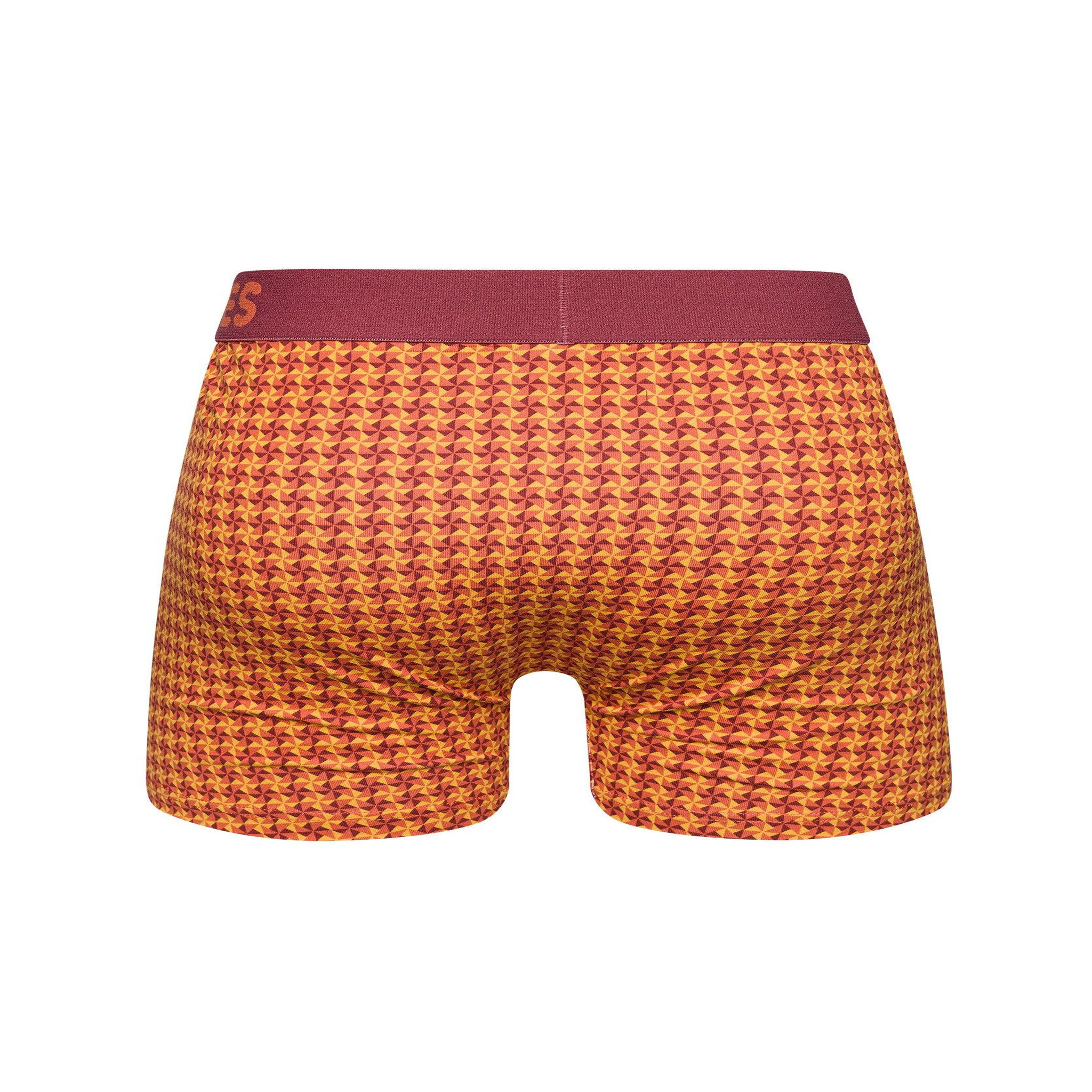 Voir la diapositive 3 : DEDOLES Boxer homme motif jacquard bordeaux & jaune