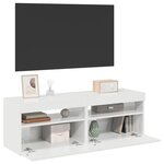 VIDAXL Meubles TV avec lumieres LED 2 pcs blanc brillant 60x35x40 cm