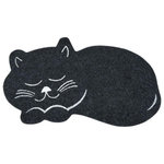 Paris Prix Tapis de Repas pour Chat  Feutrine  60cm Noir