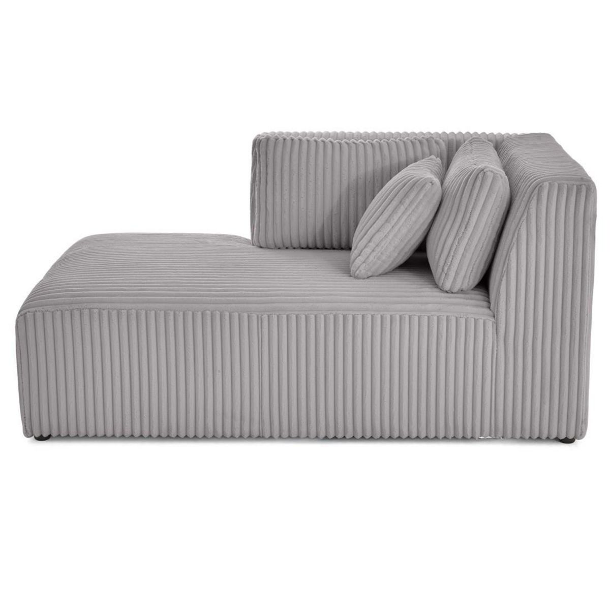 LISA DESIGN Victoire - module d'assise méridienne gauche en velours côtelé grosses côtes