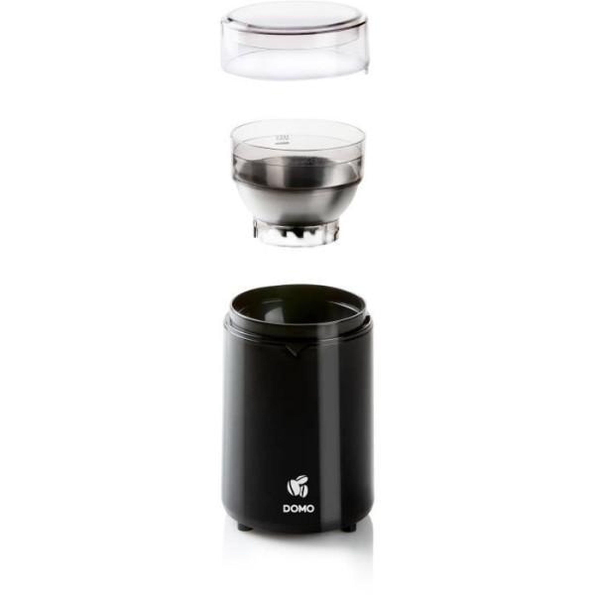Voir la diapositive 2 : Domo Moulin a Cafe - Cafetiere  électrique - DOMO - DO712K - 150 W - Capacité : 70 g - Mécanisme broyeur a meules