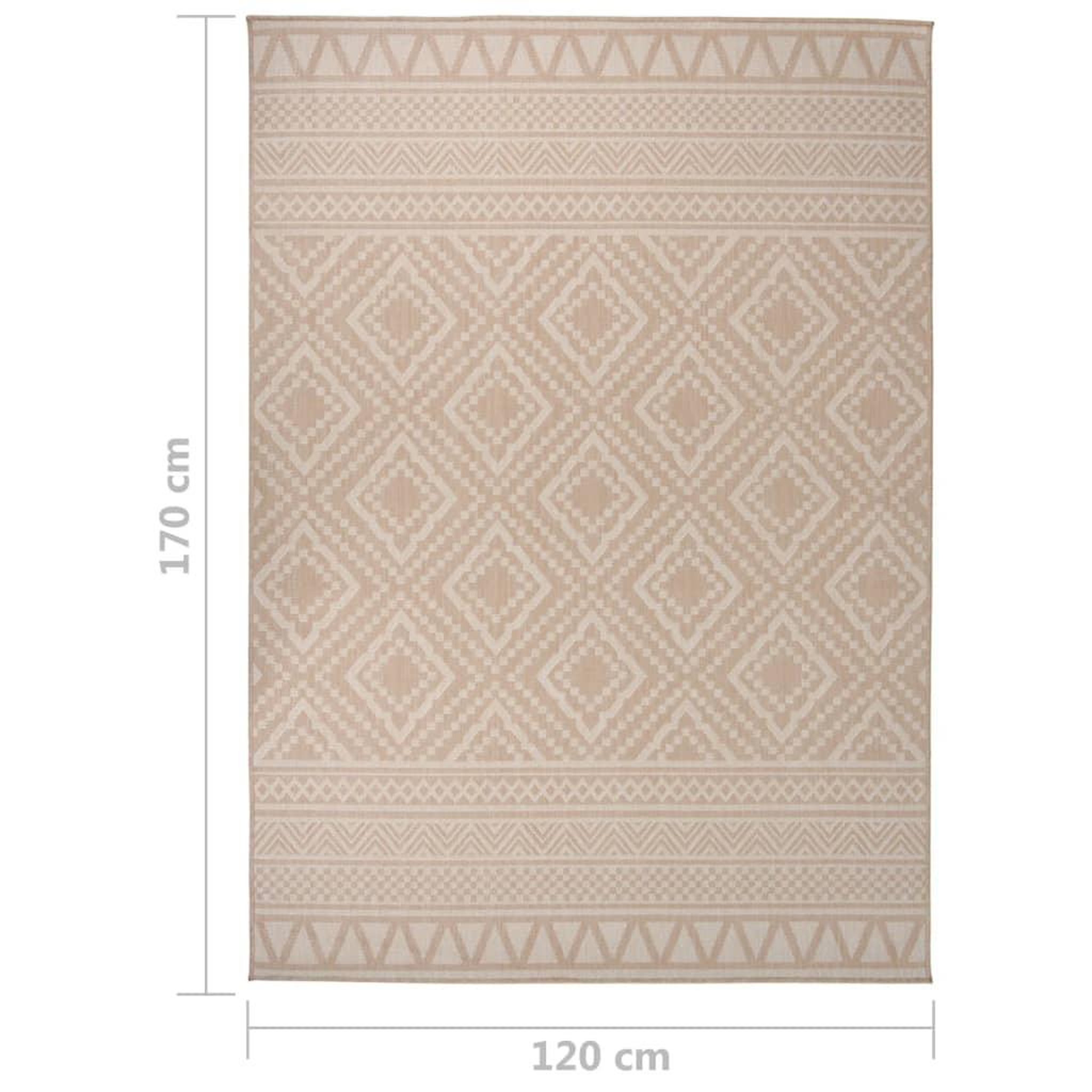 Voir la diapositive 6 : VIDAXL Tapis a tissage plat d'exterieur 120x170 cm Rayures brunes