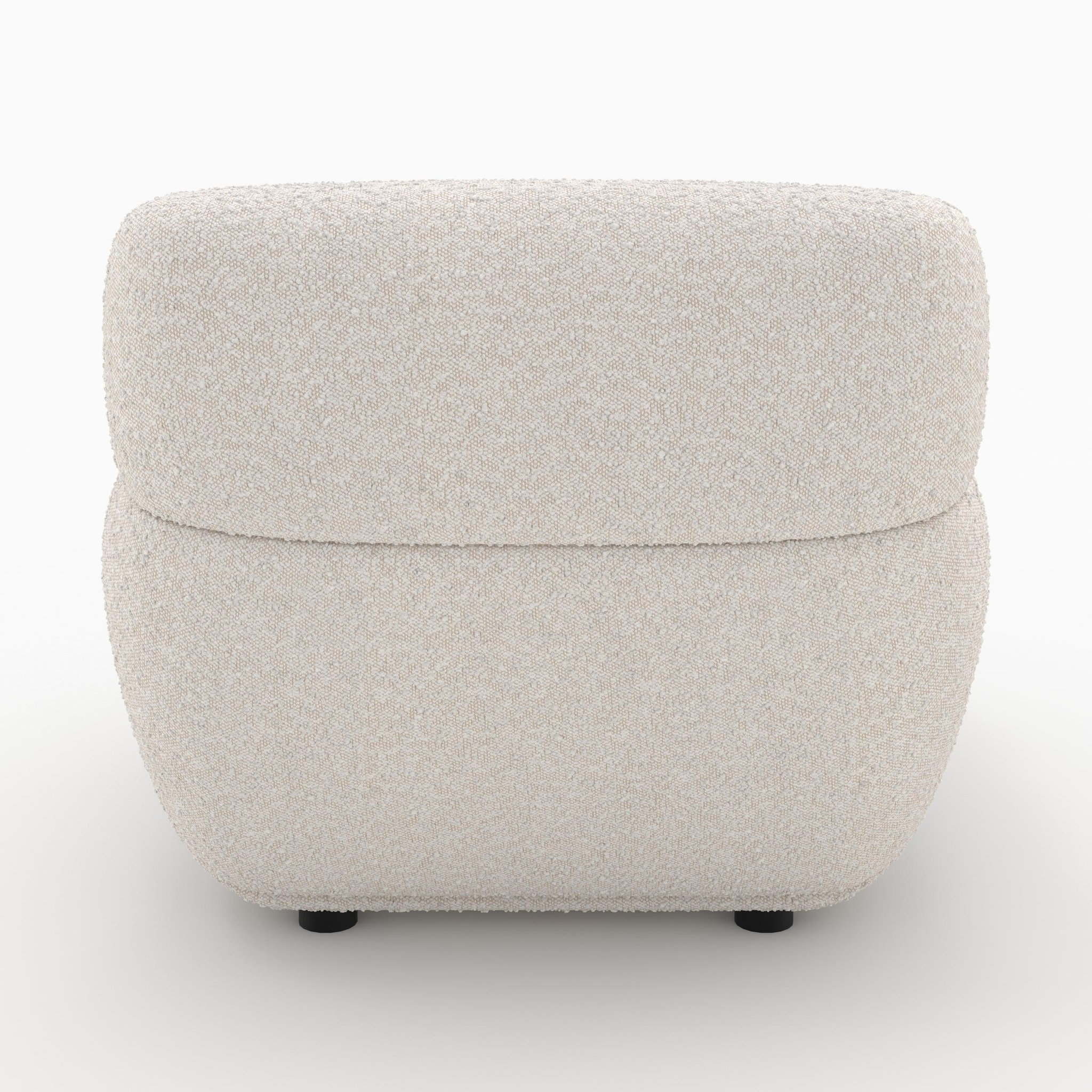 Voir la diapositive 3 : MAISON PAVANE Fauteuil en tissu bouclé blanc-teddy