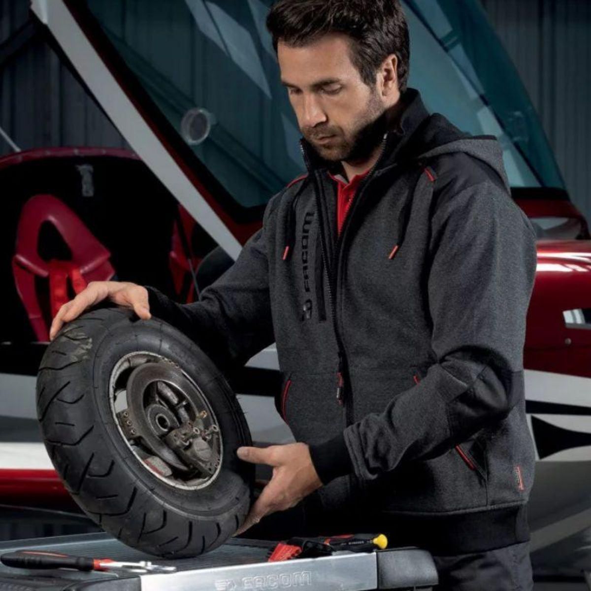 FACOM Sweat zippé à capuche et col montant FACOM JUMPER FXWW8000E/Taille:6/XXL