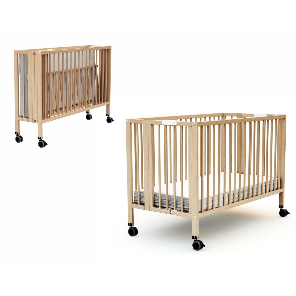 AT4 Lit bébé pliant ESSENTIEL en bois