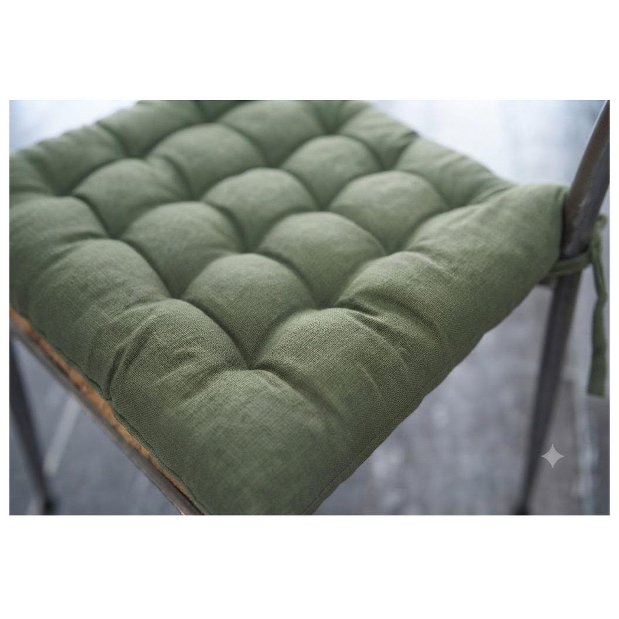 Voir la diapositive 3 : Eden Assise de chaise matelassée en coton kalas
