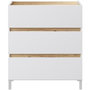 Voir la diapositive 3 : MARKET24 Commode 3 tiroirs - Décor chene et blanc - Finition satinée - L79 x P41 x H90 cm - TEMPUS