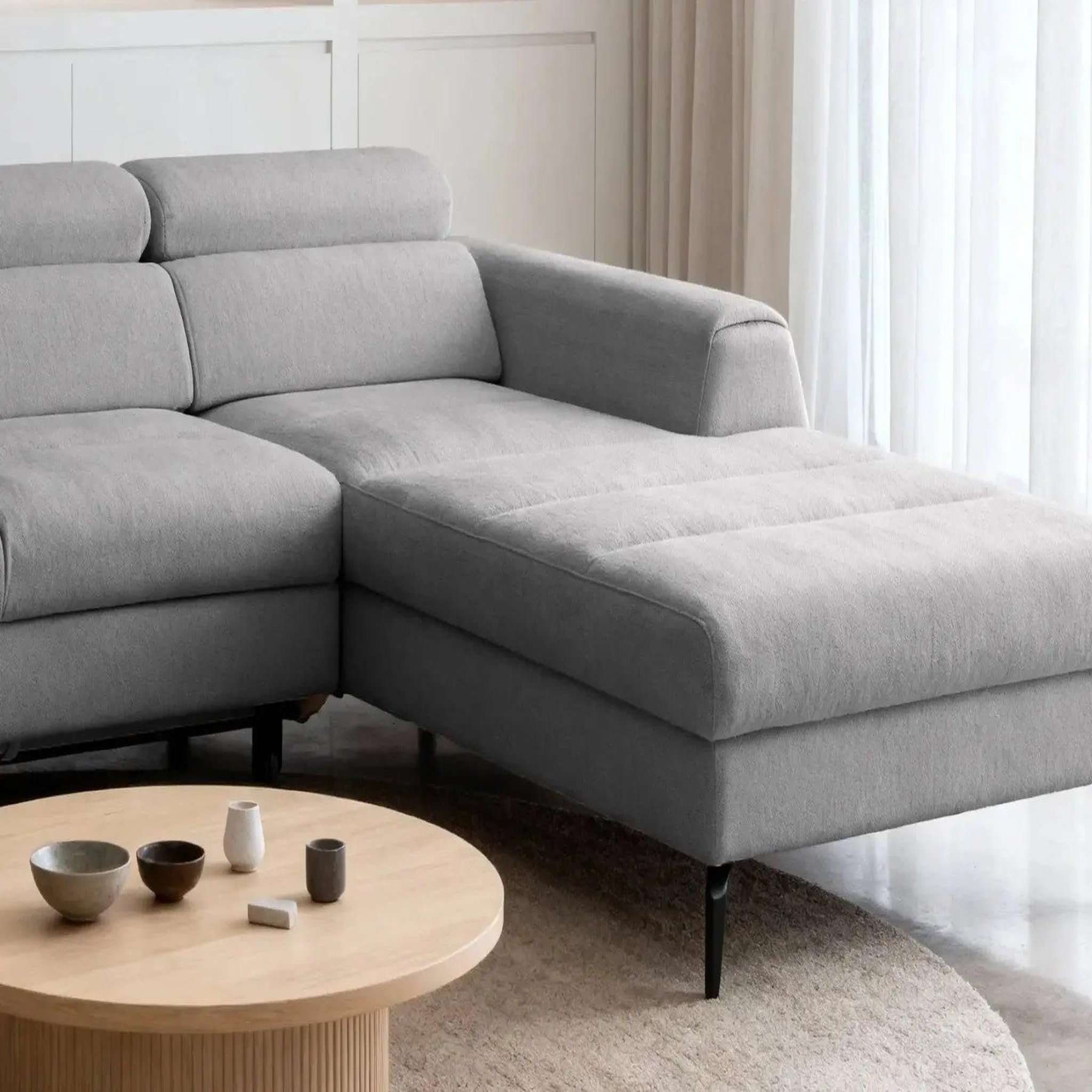 Voir la diapositive 4 : CASANOVA PARIS Clovis - canapé d'angle convertible tissu chiné