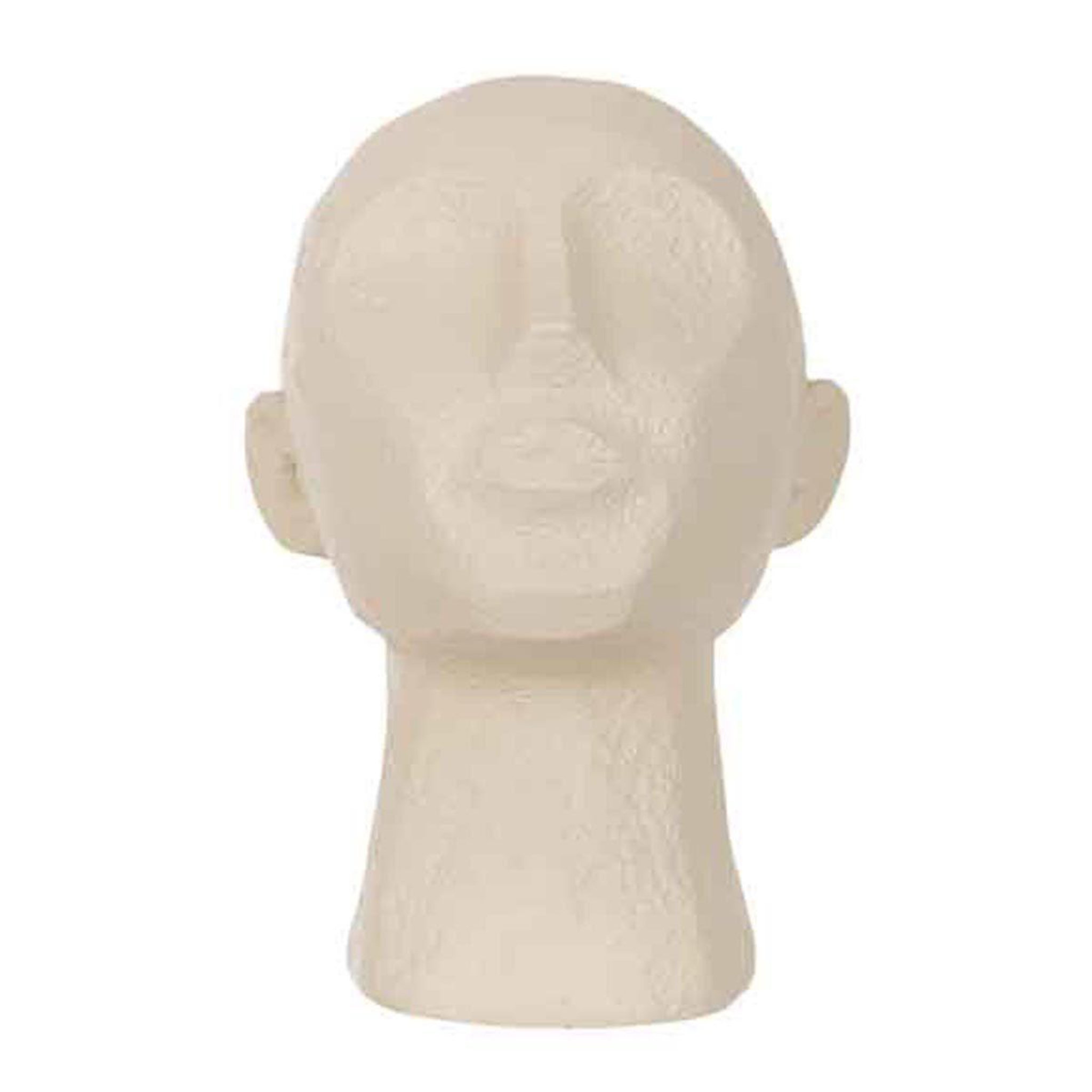 Voir la diapositive 2 : J-LINE Statuette Déco  Tête Abstraite  22cm Beige