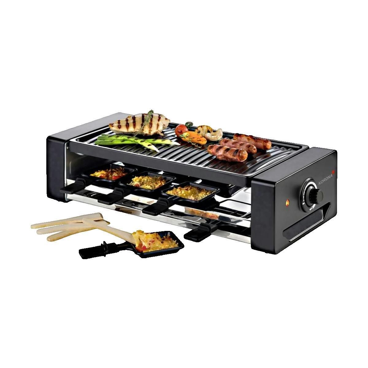 korona Appareil à raclette Korona 45070 noir 1300 watts 8 poêlons
