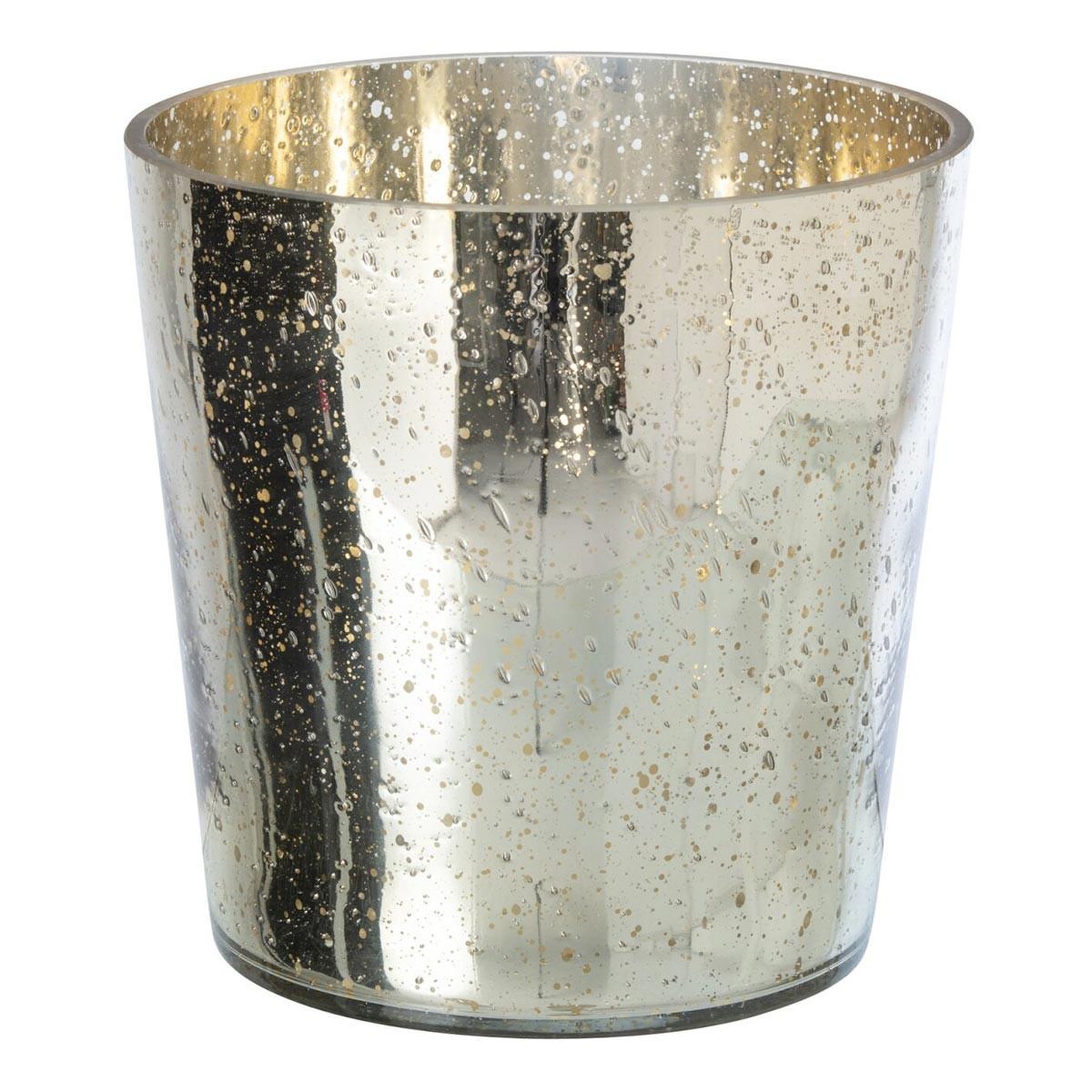 J-LINE Photophore design en verre  ember  22cm argent