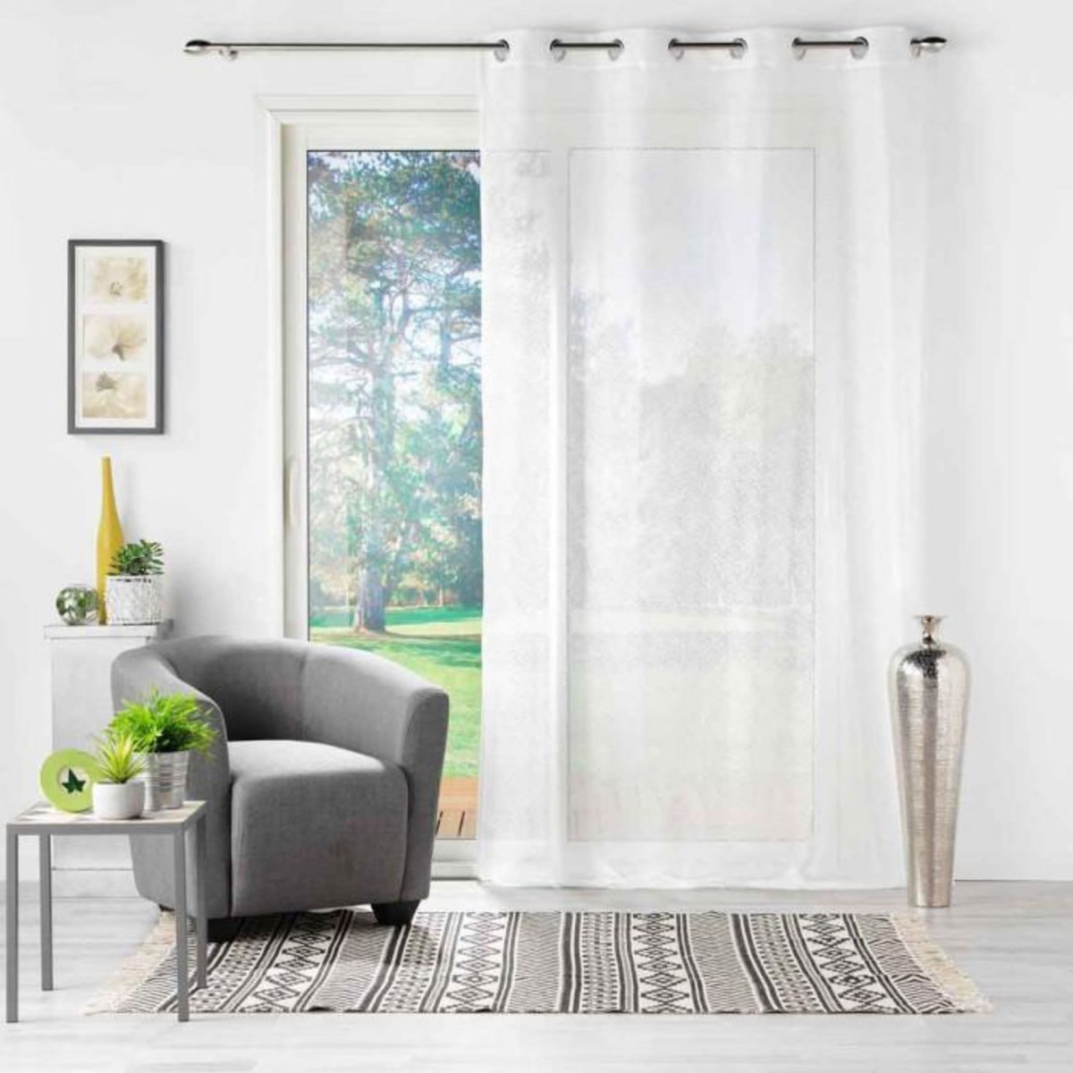 Paris Prix Rideau Voilage à Œillets  Castille  140x240cm Blanc