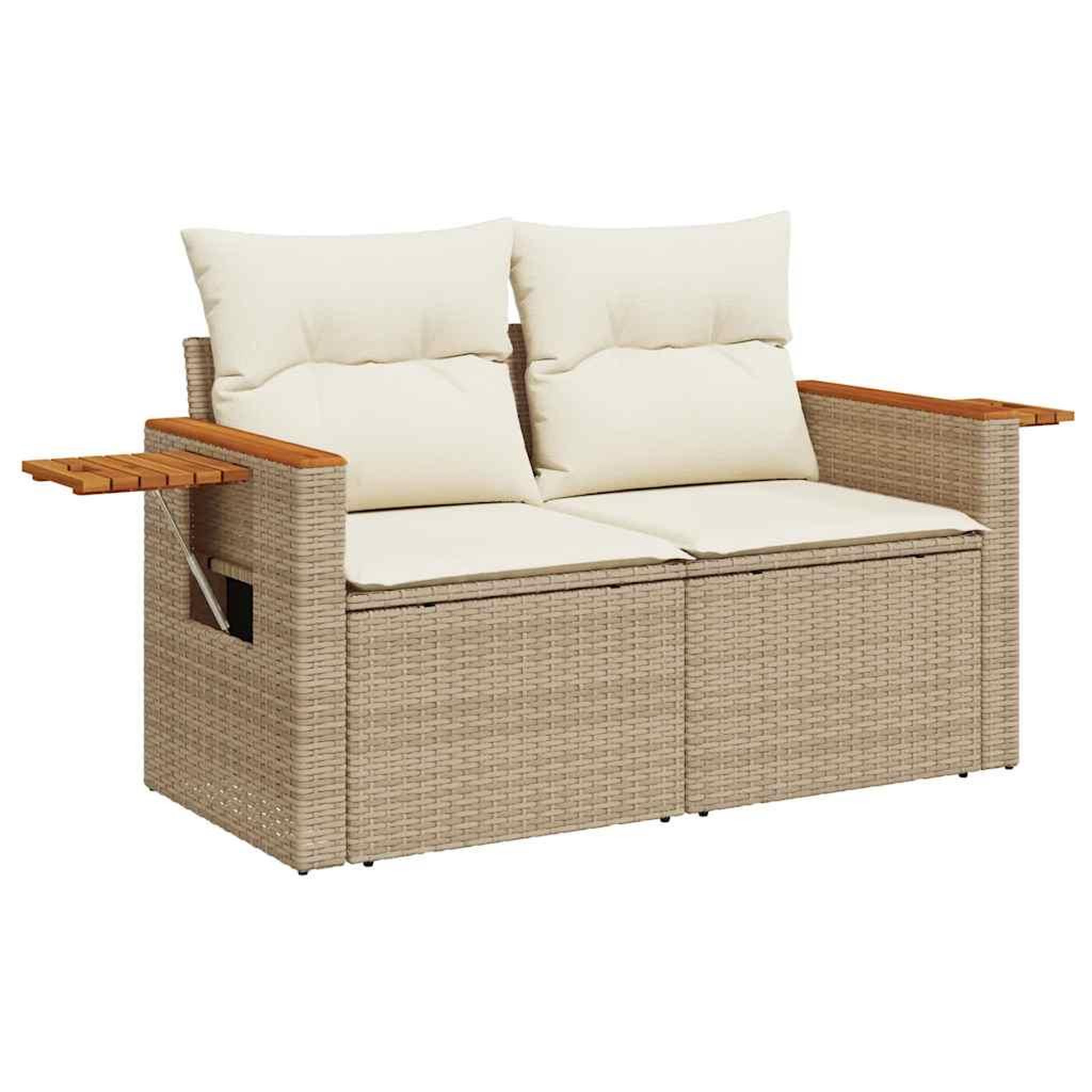 Voir la diapositive 5 : VIDAXL Salon de jardin avec coussins 5 pcs beige resine tressee acacia