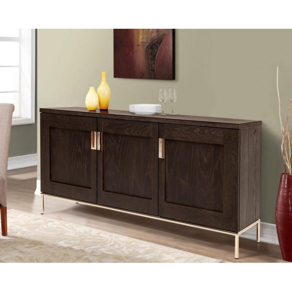 Paris Prix Buffet Design 3 Portes  Pimlico  150cm Charbon