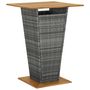 Voir la diapositive 1 : VIDAXL Table de bar Gris 80x80x110 cm Resine tressee et bois d'acacia