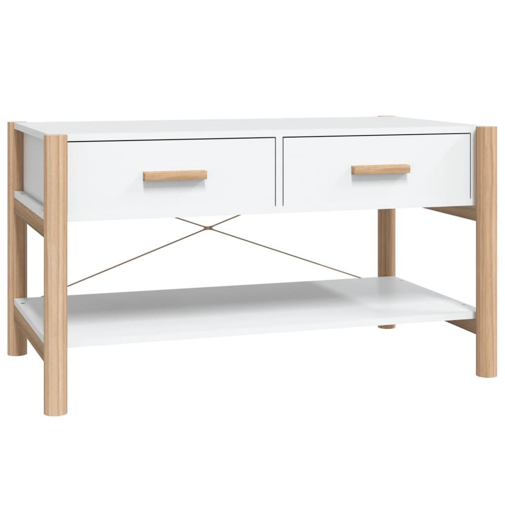 Voir la diapositive 2 : VIDAXL Table basse Blanc 82x48x45 cm Bois d'ingenierie