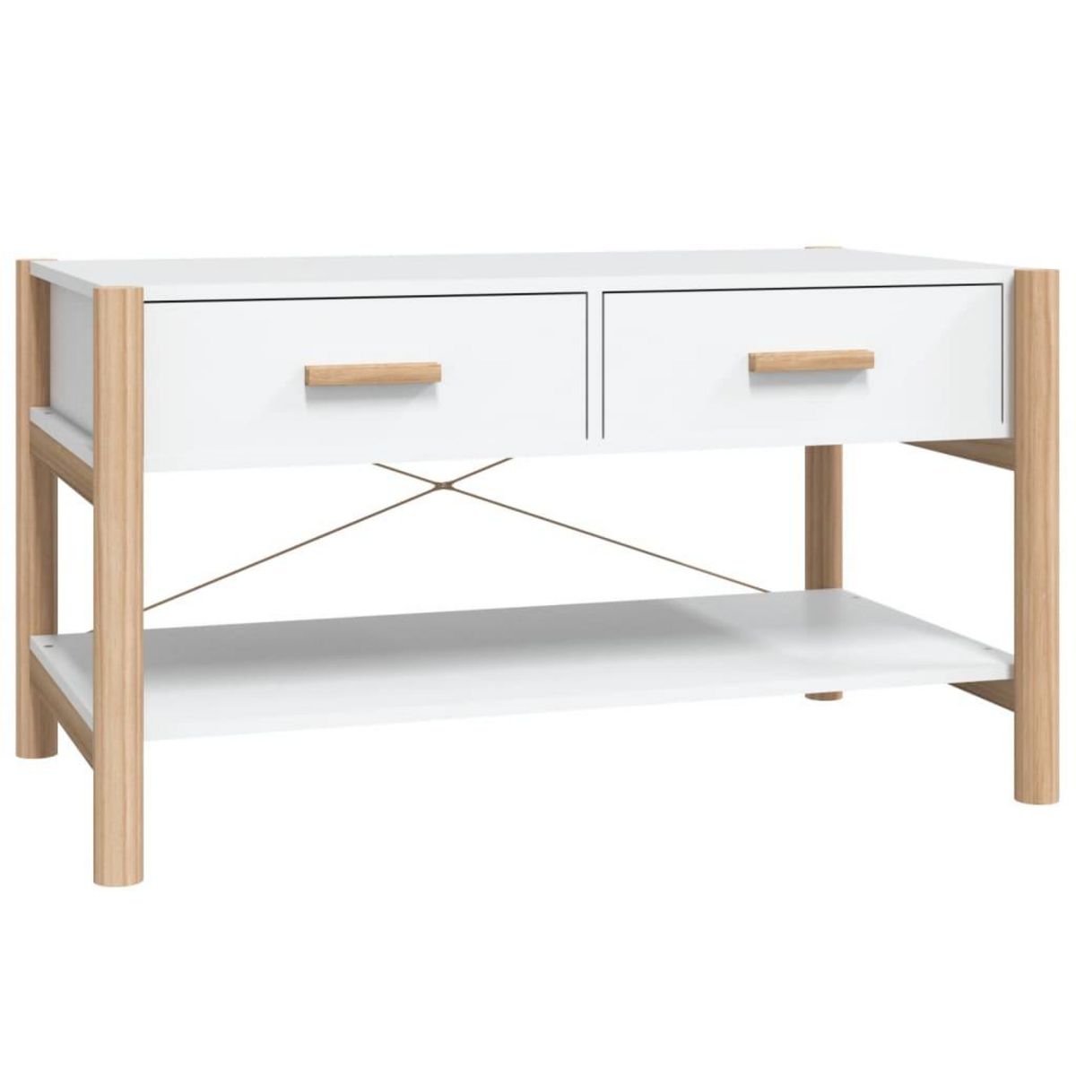 VIDAXL Table basse Blanc 82x48x45 cm Bois d'ingenierie