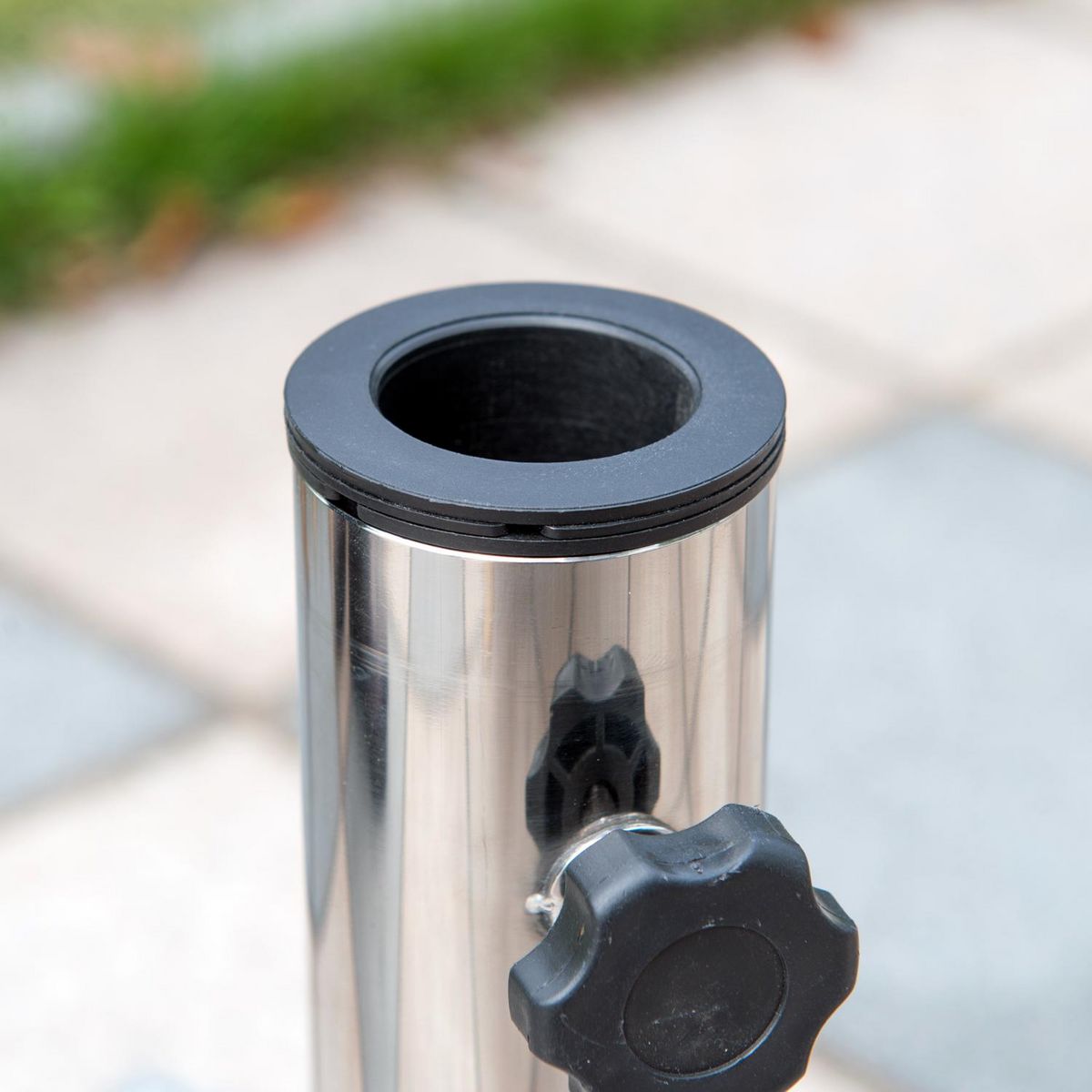 OUTSUNNY Pied/base de parasol granite gris poignée et roulettes compatible pied parasol Ø 35/38/48 mm