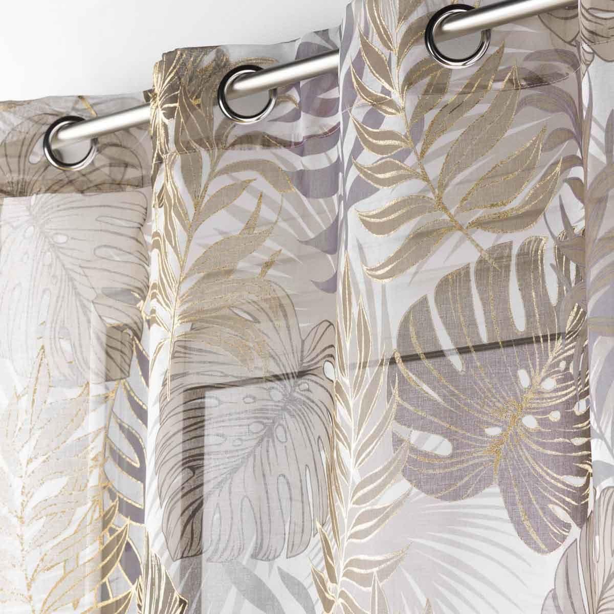 Voir la diapositive 2 : Douceur d'Intérieur Rideau voilage à œillets  mogador  140x280cm beige