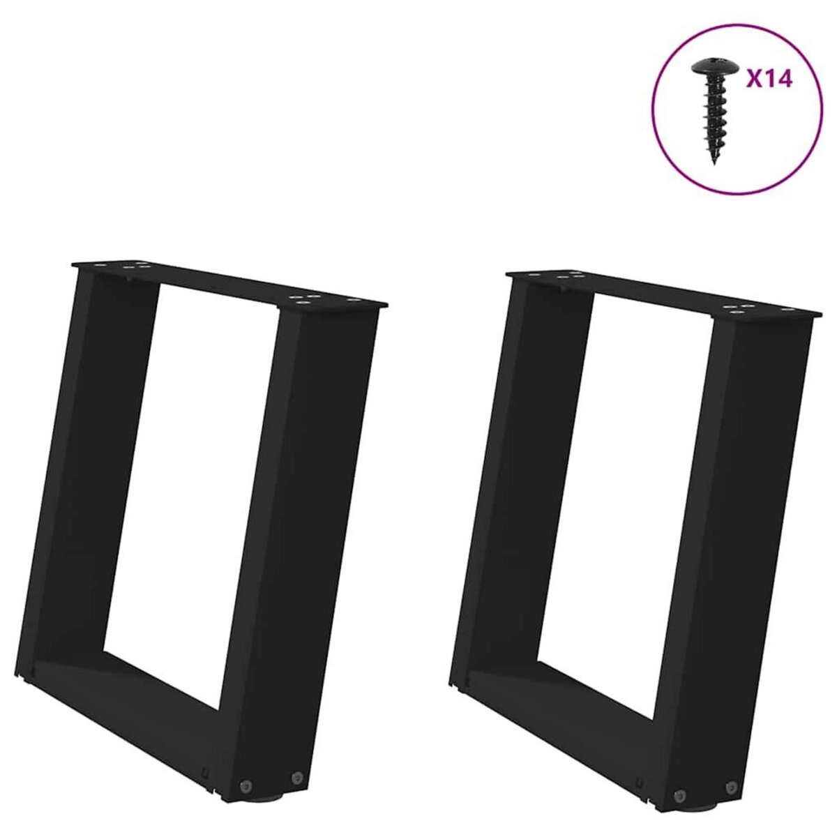 VIDAXL Pieds de table basse forme de U 2 pcs noir 50x(42-43) cm acier