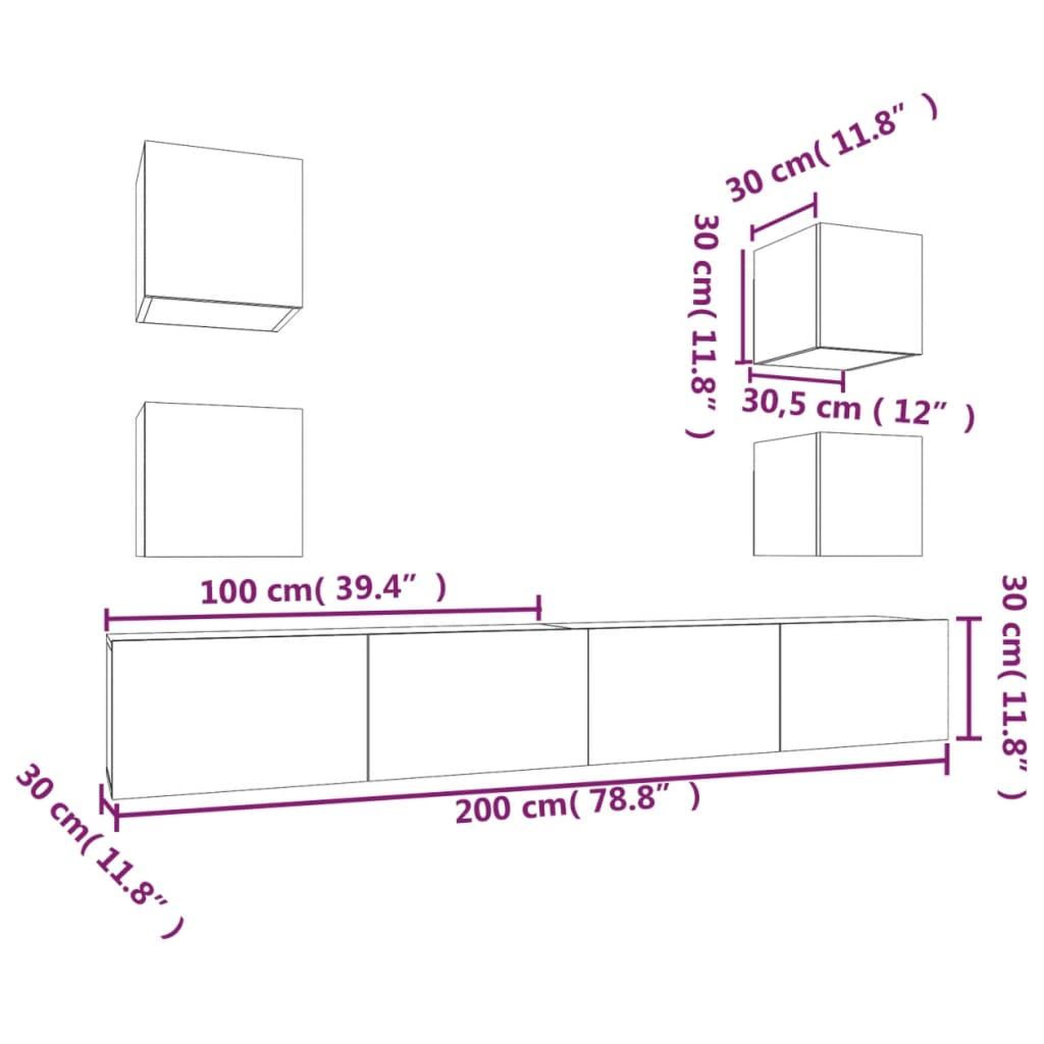 Voir la diapositive 6 : VIDAXL Ensemble de meubles TV 6 pcs Blanc Bois d'ingenierie