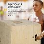 Voir la diapositive 5 : HOMCOM Box jump - box de pliométrie - boite de saut - 3 hauteurs 51/61/76H cm - charge max. 120 Kg - bois de hêtre