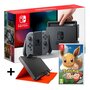 NINTENDO Console Nintendo Switch Joy-Con Gris + Pokemon Let's Go Evoli + Powerbank avec étui de protection Nintendo Switch