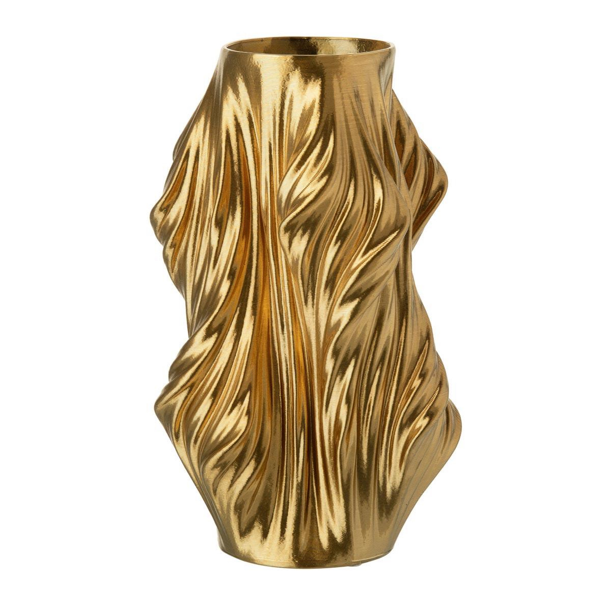 J-LINE Vase déco en porcelaine  impression 3d  41cm doré