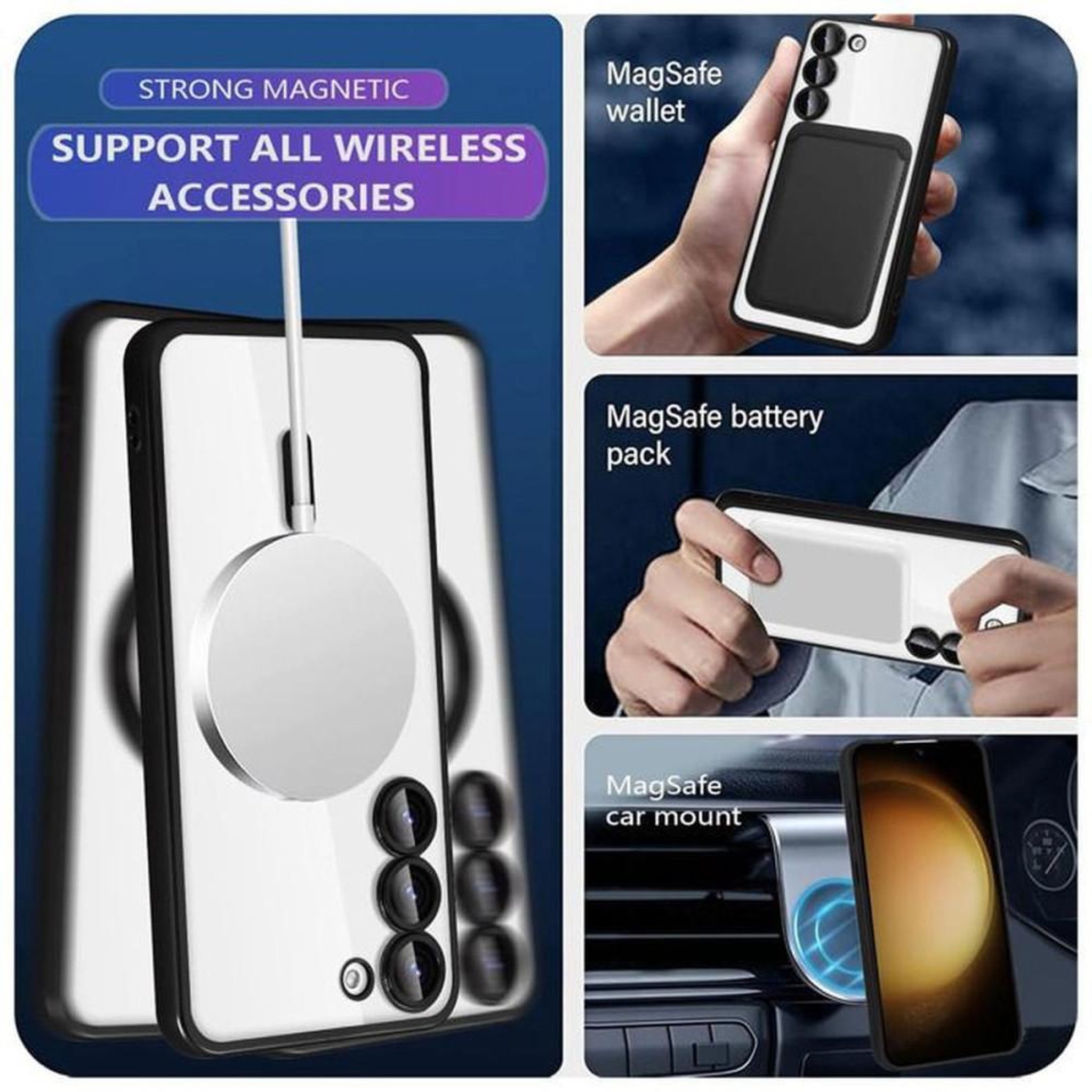 Voir la diapositive 4 : Coque téléphone anti-choc Slim avec verre trempé pour Samsung Galaxy S23+ noir