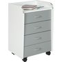 Voir la diapositive 2 : Caisson rangement pour bureau 4 tiroirs L40cm JOVI