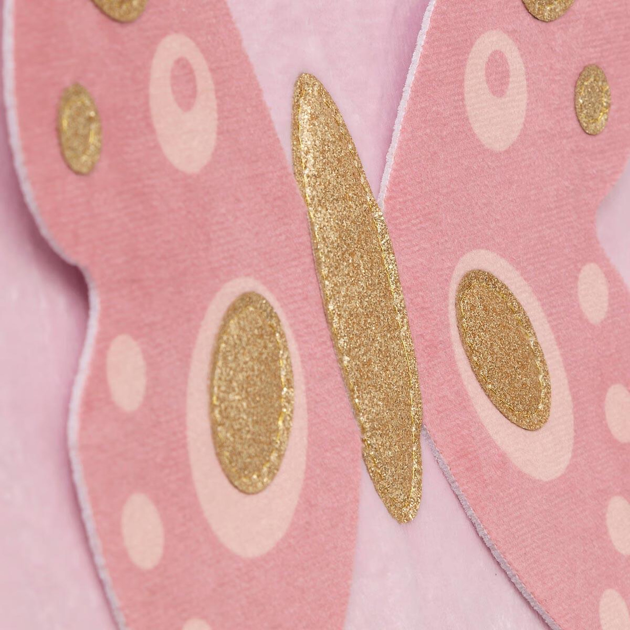 Voir la diapositive 2 : Atmosphera Kids Boîte de rangement en velours  papillon  29x29cm rose