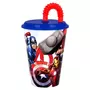 Avengers Gobelet avec paille Avengers enfant verre en plastique reutilisable