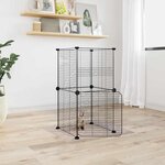 VIDAXL Cage animaux de compagnie a 8 panneaux et porte Noir 35x35 cm
