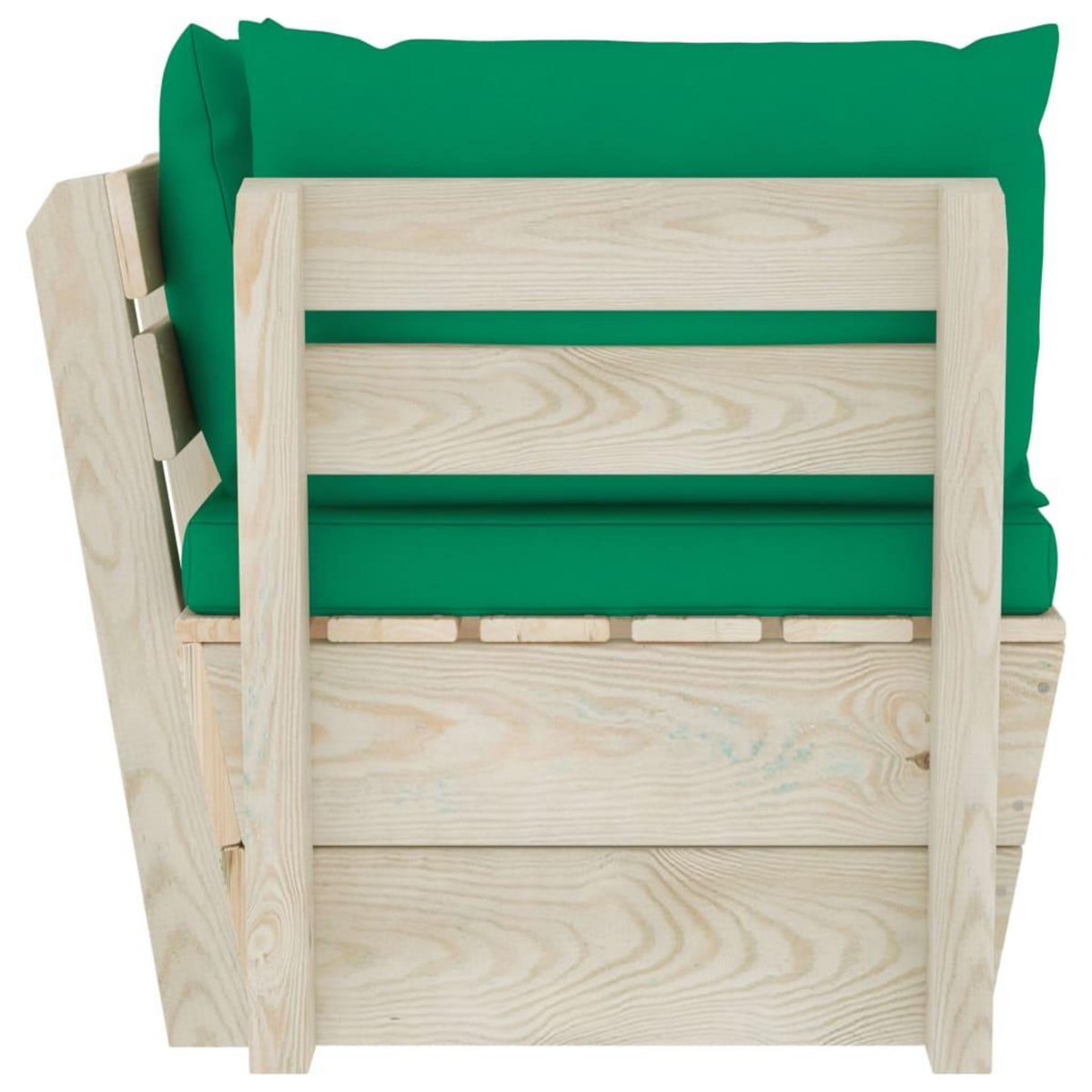 VIDAXL Canape d'angle palette de jardin avec coussins Epicea impregne