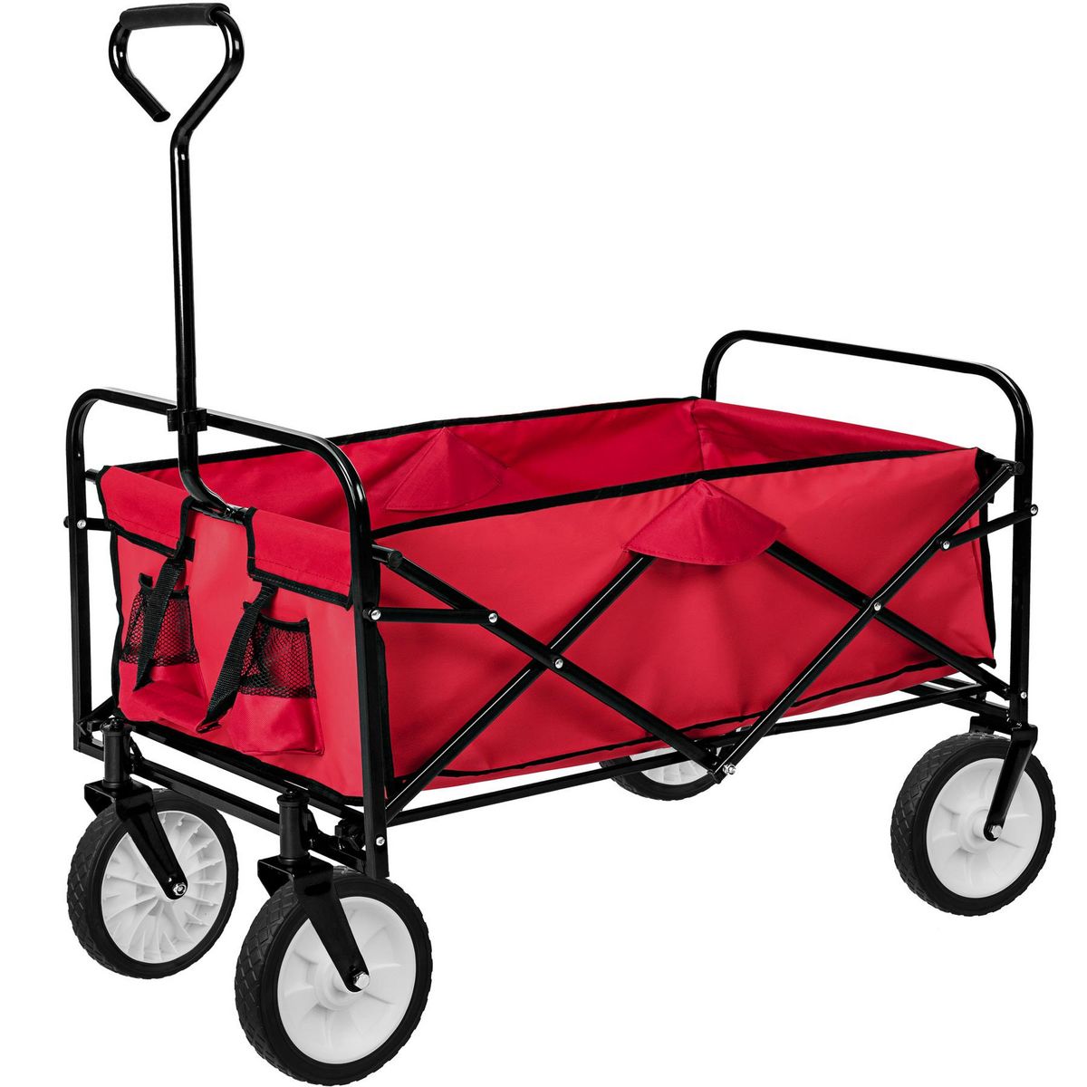 tectake Chariot de jardin et de transport pliable rouge