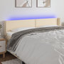 Voir la diapositive 1 : VIDAXL Tete de lit a LED Creme 203x16x78/88 cm Tissu