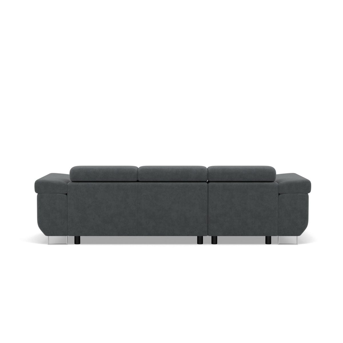 BEST MOBILIER Pablo - canapé d'angle gauche - 6 places - convertible avec coffre et têtières réglables - en velours côtelé