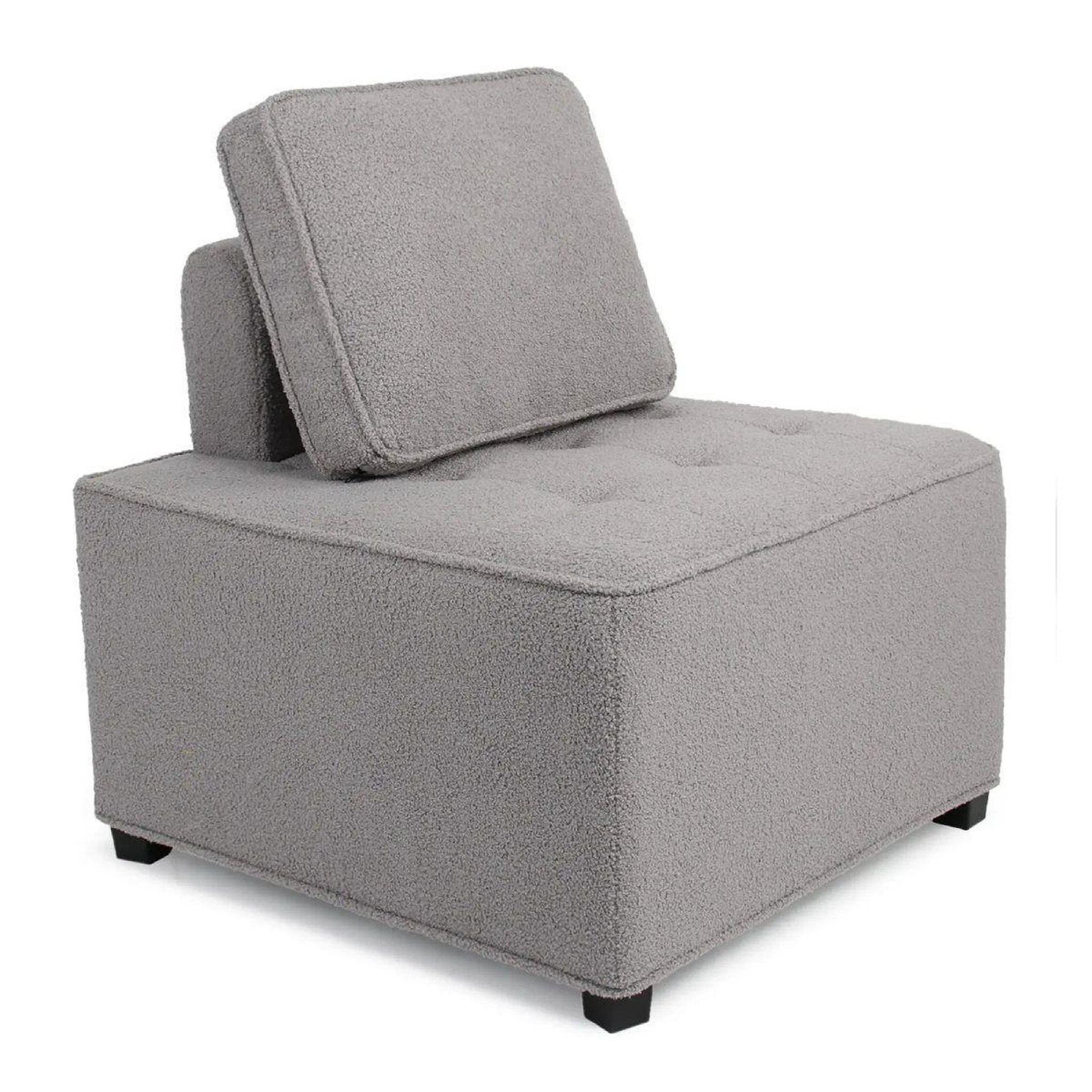 Voir la diapositive 1 : Paris Prix Module fauteuil  bouclette  82cm gris