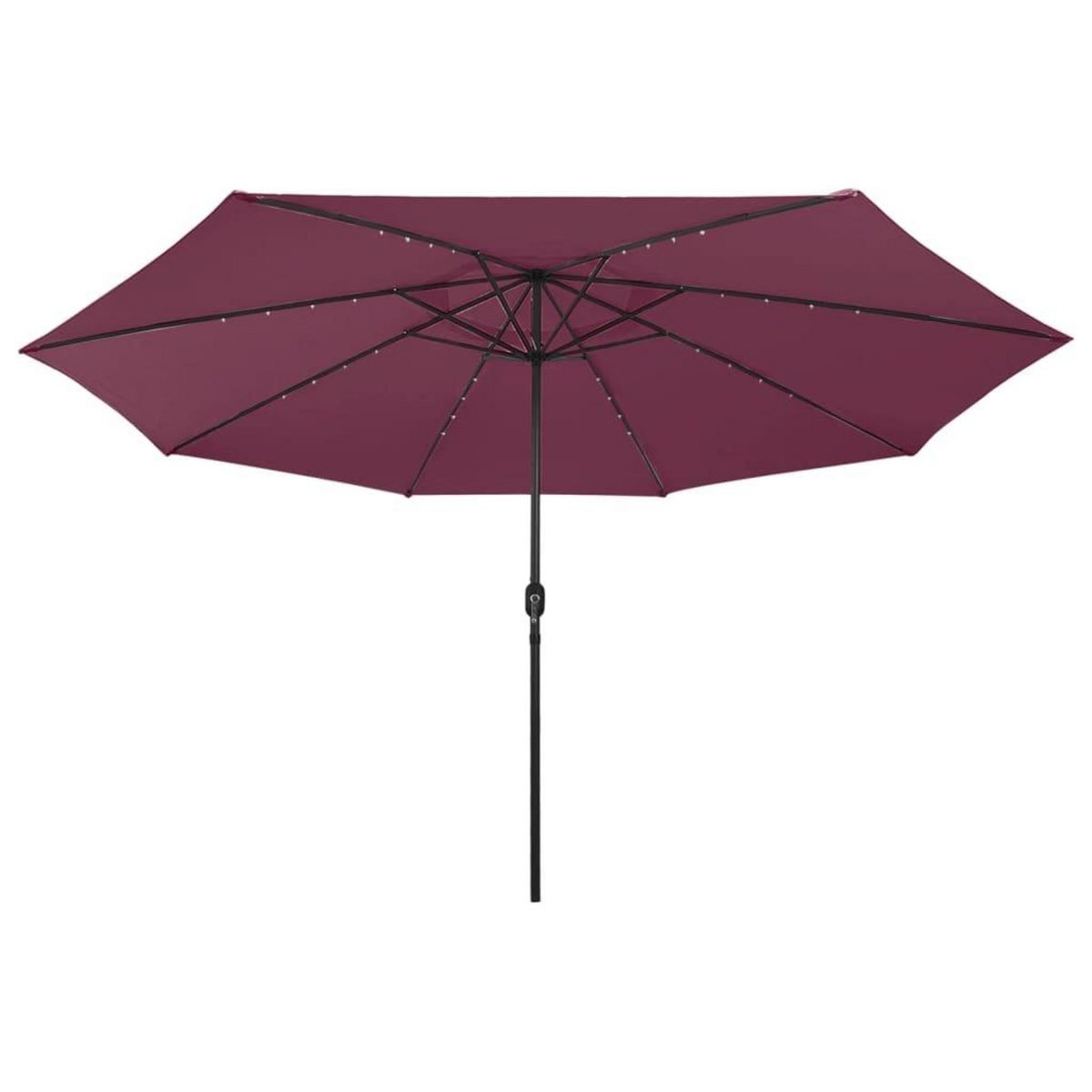 VIDAXL Parasol de jardin avec lumieres LED mat en metal rouge bordeaux