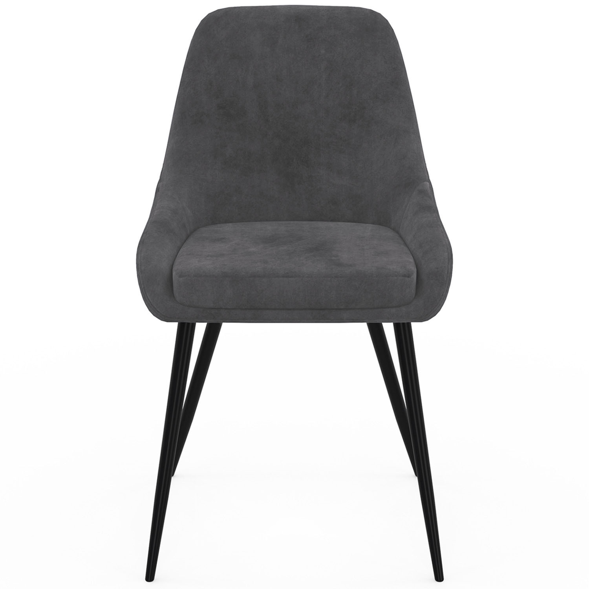 Voir la diapositive 4 : ID MARKET Lot de 6 chaises thalya en velours gris foncé avec accoudoirs