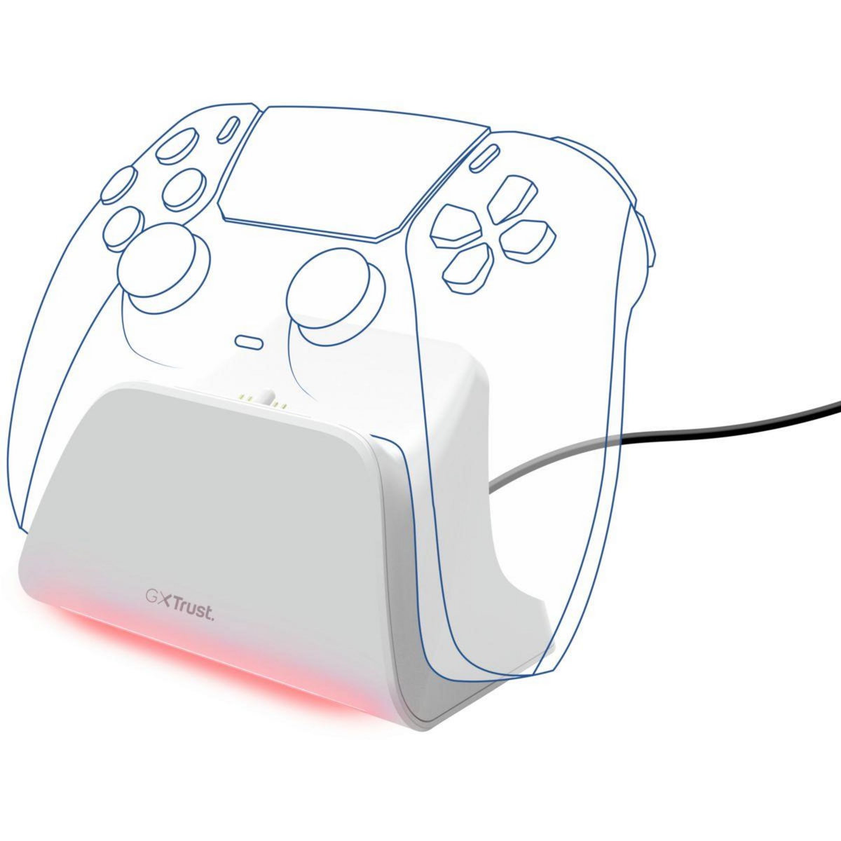 Trust Chargeur secteur Chargeur Rapide Manette PS5 Blanc