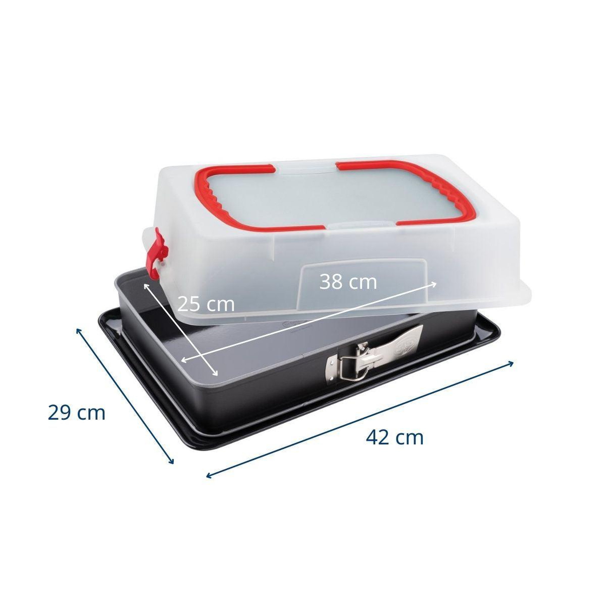 Voir la diapositive 3 : DR.OETKER Lot de 2 moules à charnière rectangulaires avec couvercle de transport 42 x 29 cm dr. Oetker back-idee kreativ