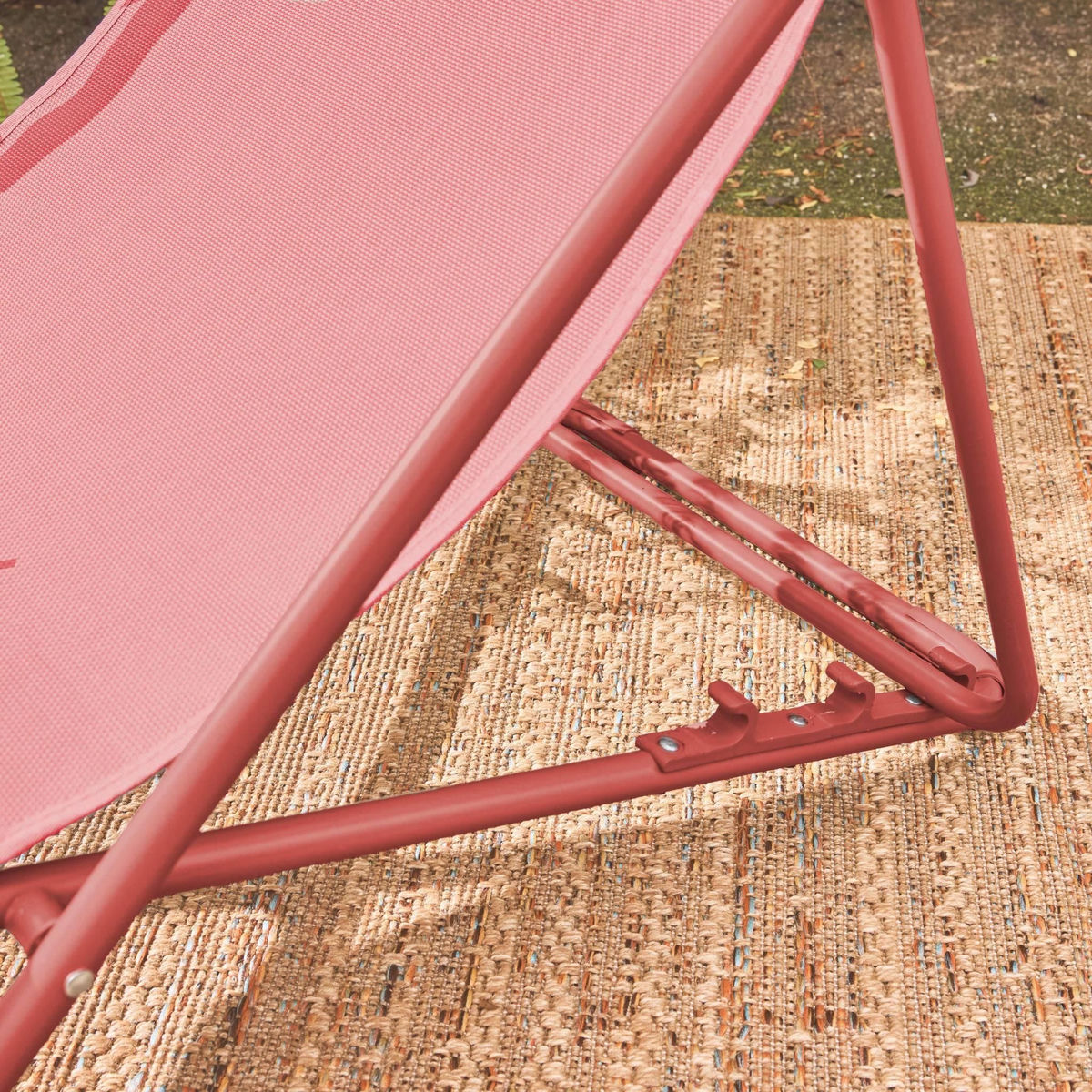 SWEEEK Lot de 4 chaises pliantes LIVORNO en acier / textilene. terracotta. 83 x 88 x 95 cm