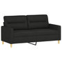 Voir la diapositive 4 : VIDAXL Canape 2 places avec oreillers decoratifs noir 140 cm tissu