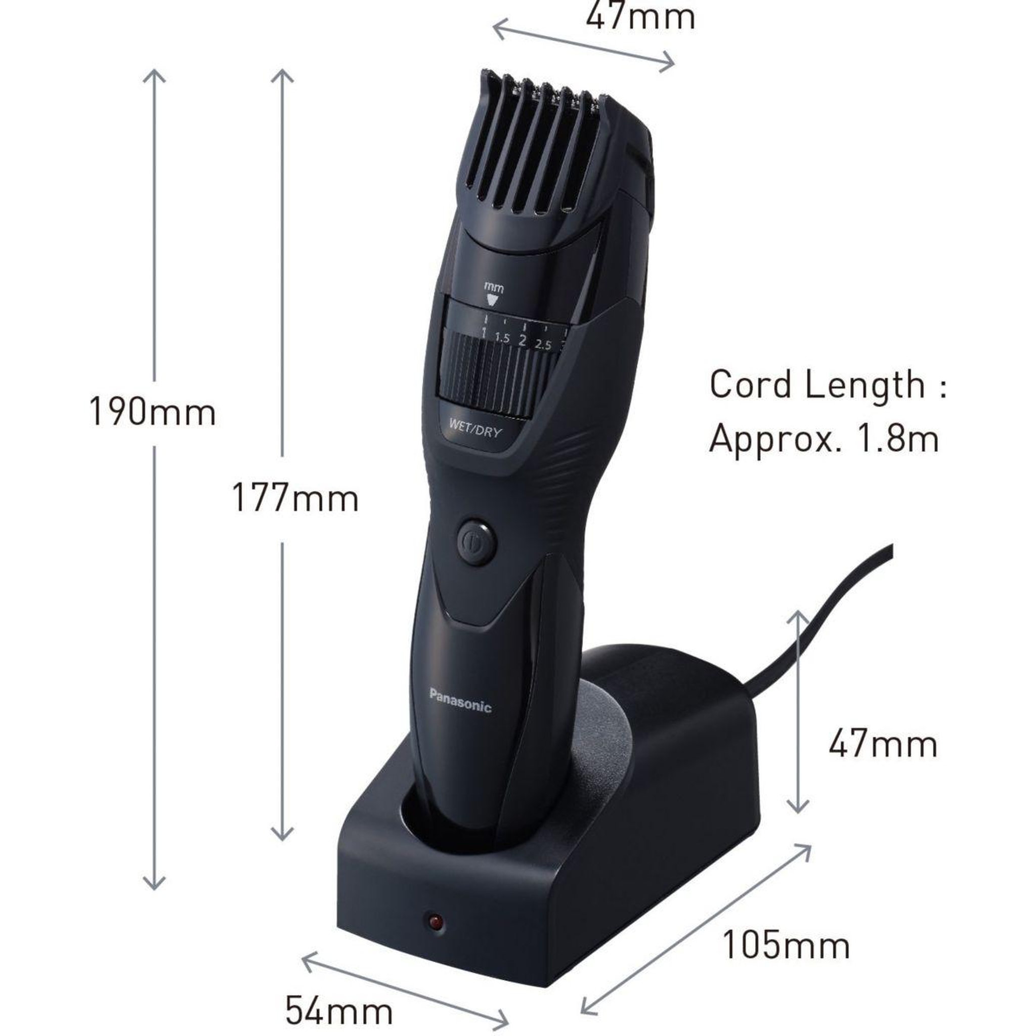 Voir la diapositive 3 : PANASONIC Tondeuse barbe ER-GB43-K503
