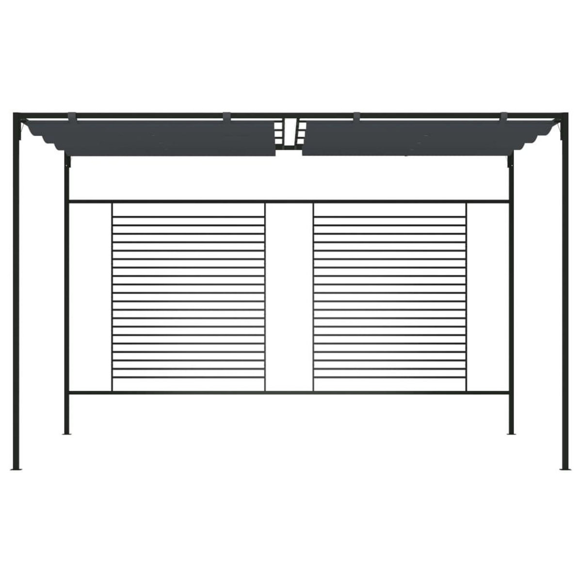 VIDAXL Belvedere avec auvent retractable 4x3x2,3 m Anthracite 180 g/m^2